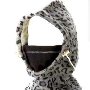 Gray Leopard Print Men's Face Mask